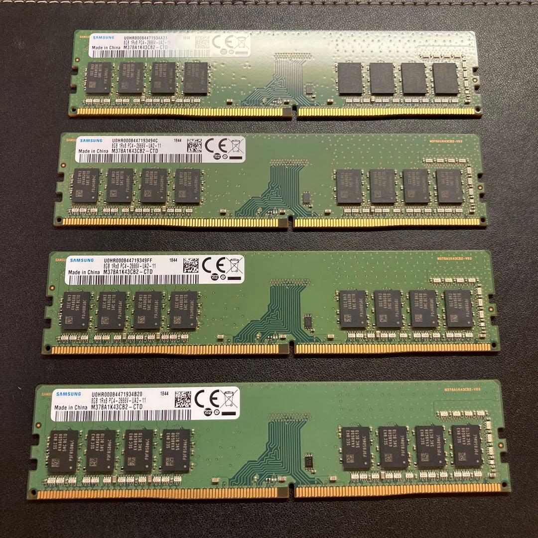 SAMSUNG PC4-2666V DDR-4 16GB（8GBX4） - メルカリ