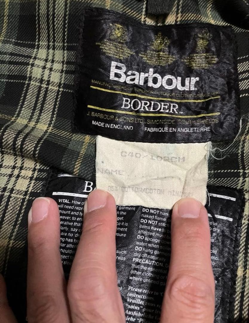 グ*ン様 Barbour borderボーダー 40 L セージ グリーン リプ - メルカリ