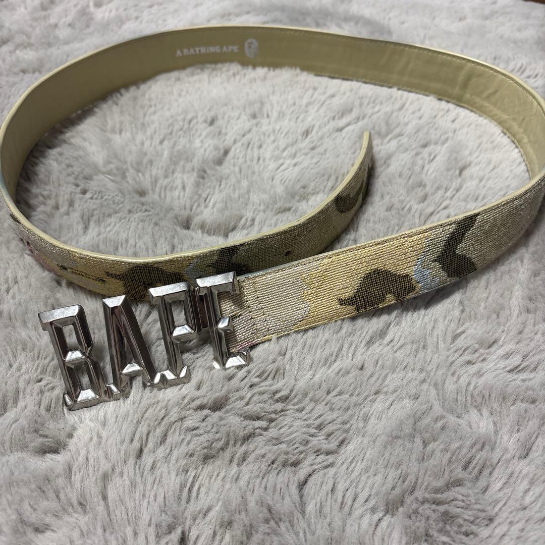 A BATHING APE カモフラージュ ベルト A BATHING APE（アベイシングエイプ） ベルト ABC CAMO PU OSTRICH