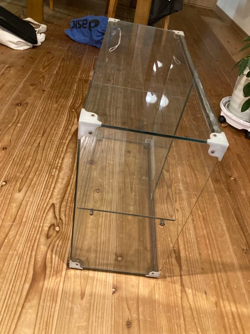 昭和レトロガラスショーケース中棚1段やまさ製茶背面引戸