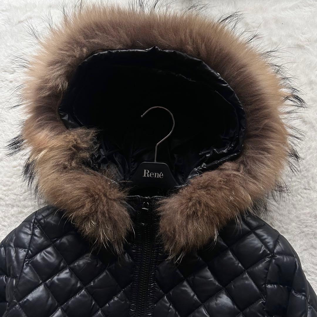 美品】デュベティカ ダウンジャケット Aida キルティング ファー 黒 38