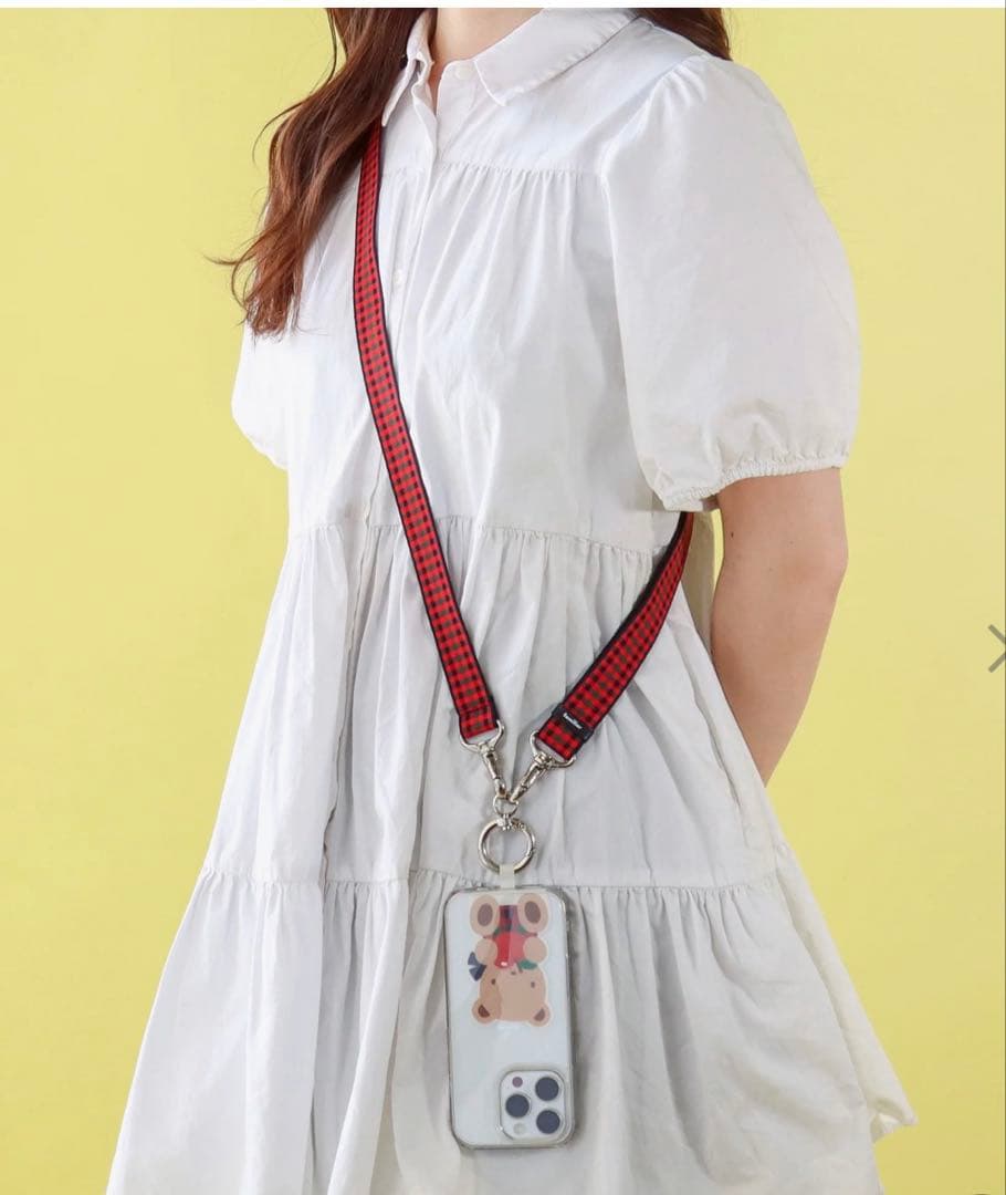 完売/新品未使用】familiar スマホショルダーストラップ ファミリア