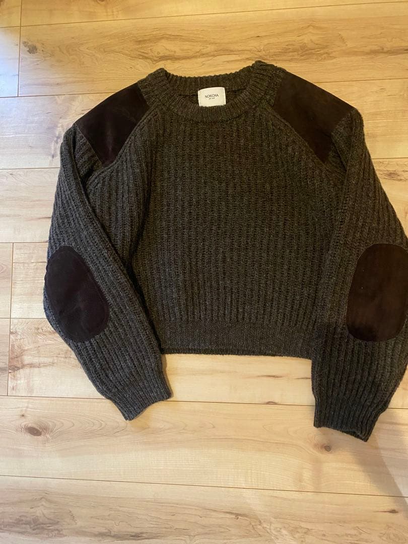 nokcha vintage like accent knit BROWN - メルカリ