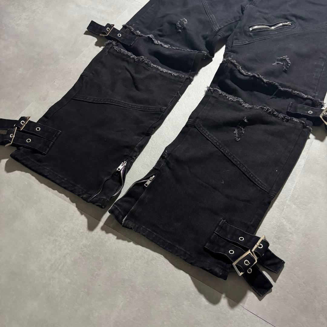 y2k archive black denim gimmick opium - メルカリ