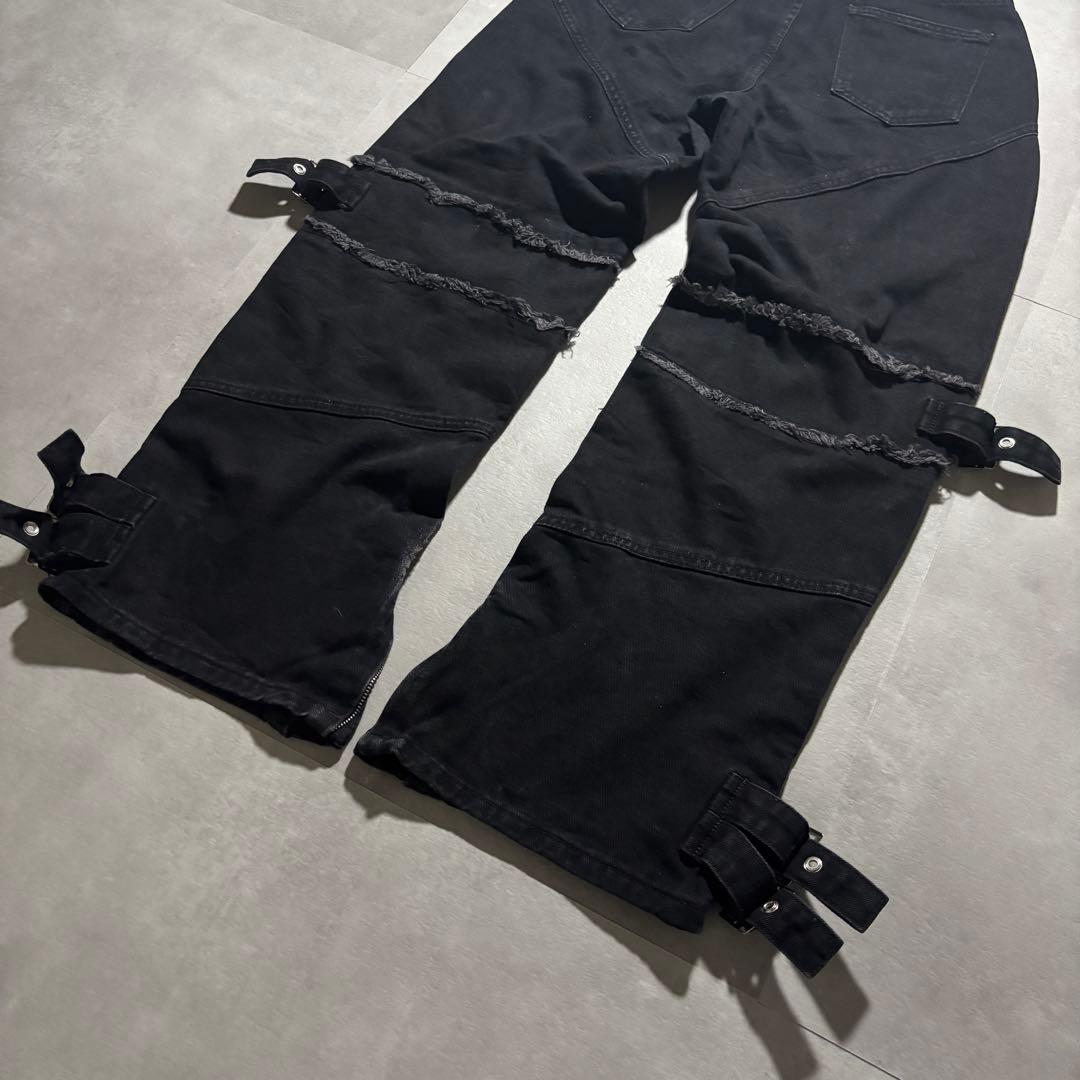 y2k archive black denim gimmick opium - メルカリ