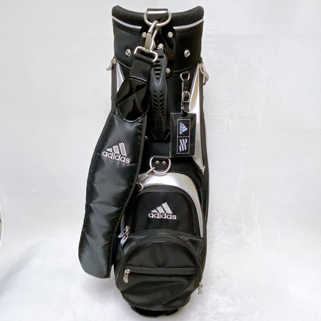 adidas アディダス キャディバッグ ブラック 黒 9型 ネームプレート