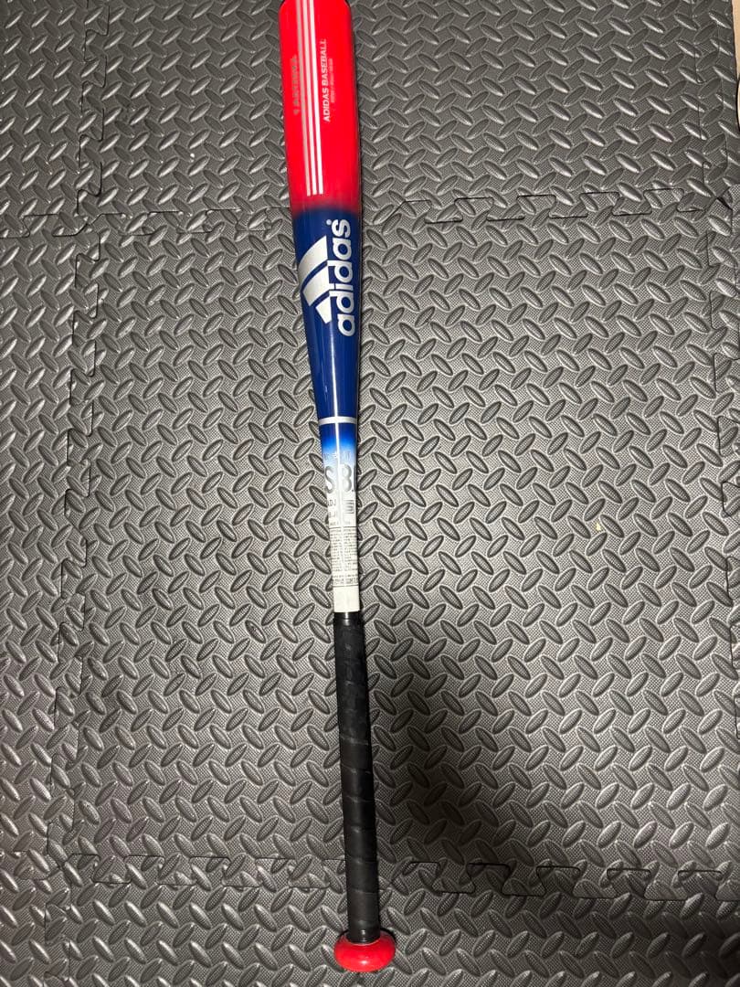 美品】adidas アディダス 野球バット 赤青カラー（※グリップ劣化あり