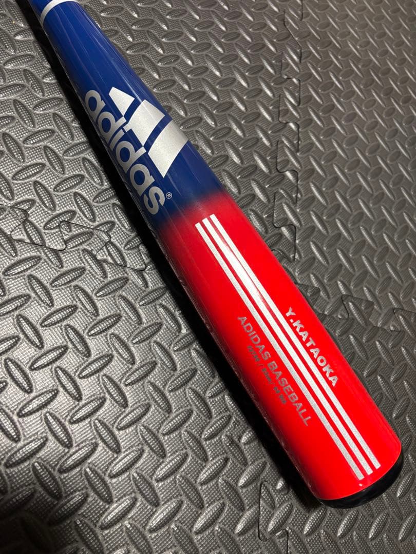 美品】adidas アディダス 野球バット 赤青カラー（※グリップ劣化あり