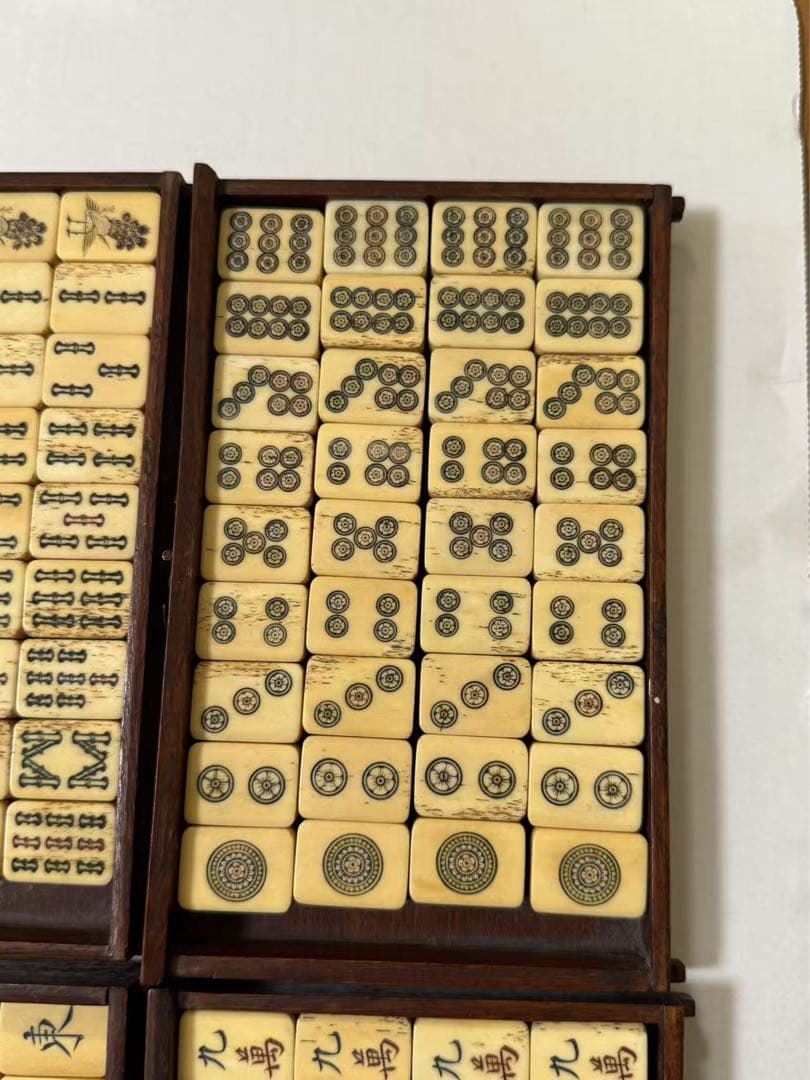 中国竹嵌骨牌 背竹牌 麻雀牌 現壯品 骨董 年代物