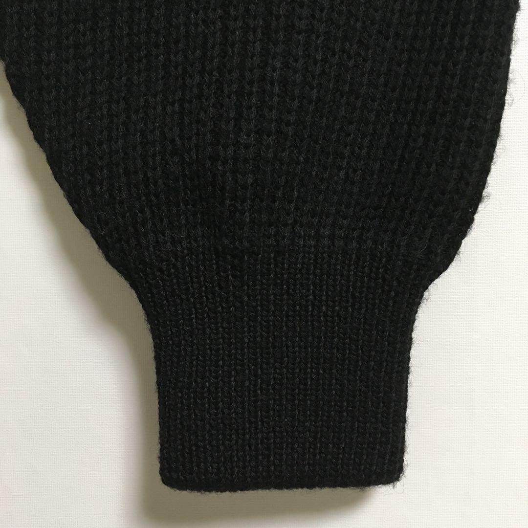 90s〜00s 古着 オープンカラー 襟付きウールカーディガン 異素材切替