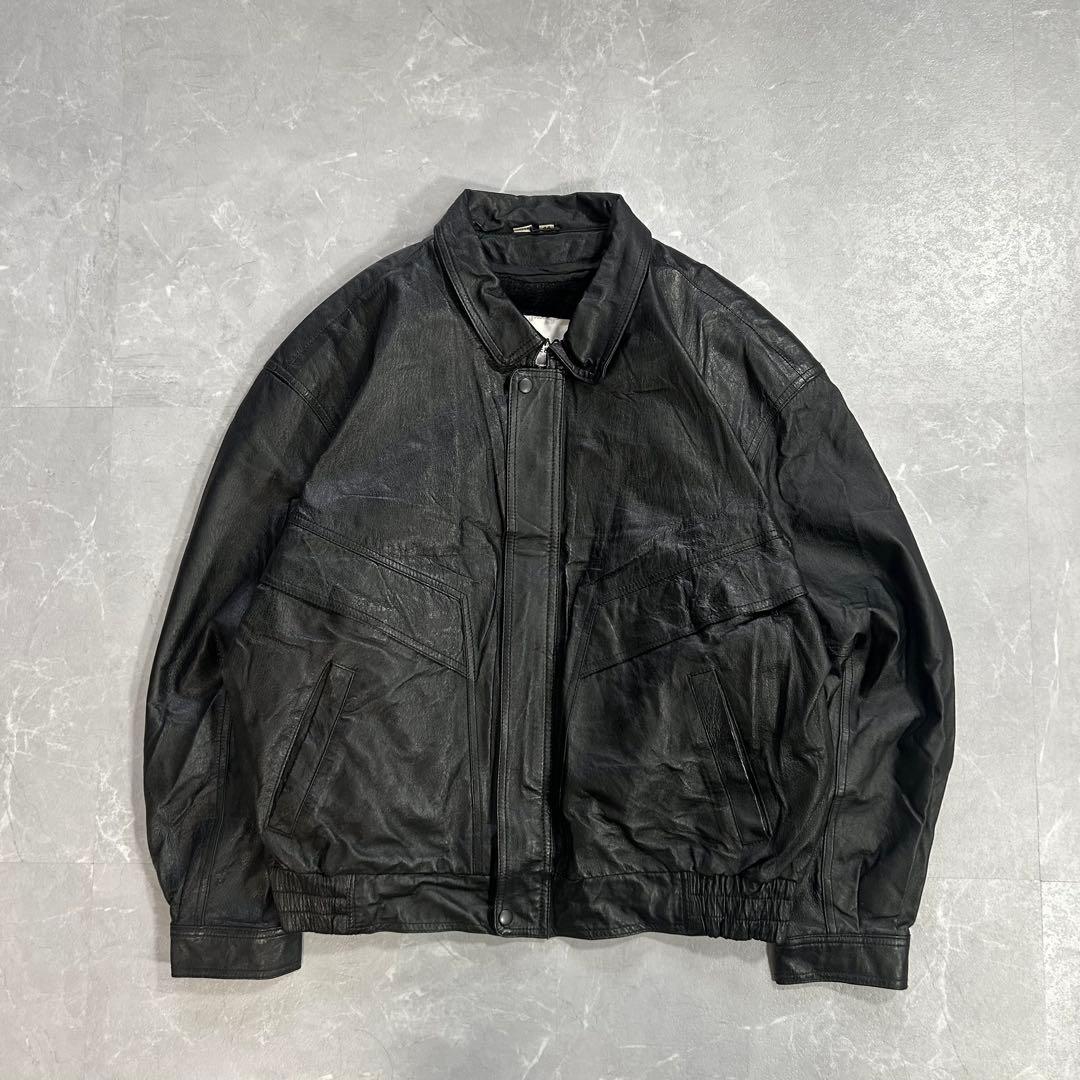 90s Wilsons レザー ドリズラージャケット スウィングトップ 短丈 黒 90s WILSONS LEATHER M.JULIAN 短丈 レザー ジャケット 黒 L ショート