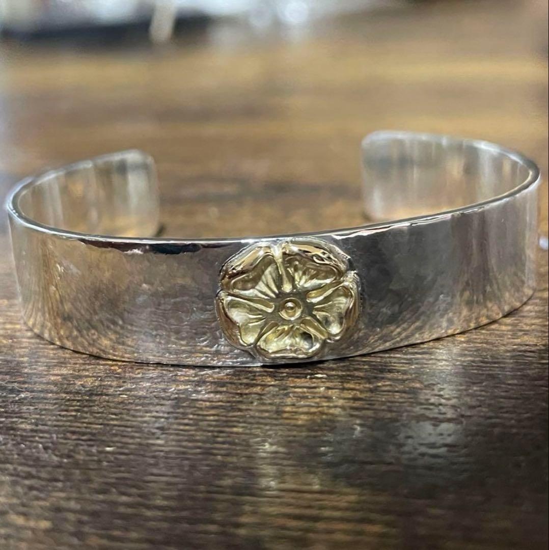 Sサイズ 極美品 メンズ タディアンドキング ローズ k18 バングル