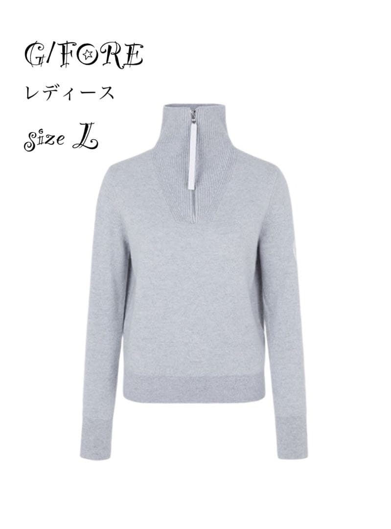 新作G/FORE韓国ジーフォアレディースハーフジップセーター sizeL 韓国 オーバーアーム ハーフジップ セーター おしゃれ かわいい