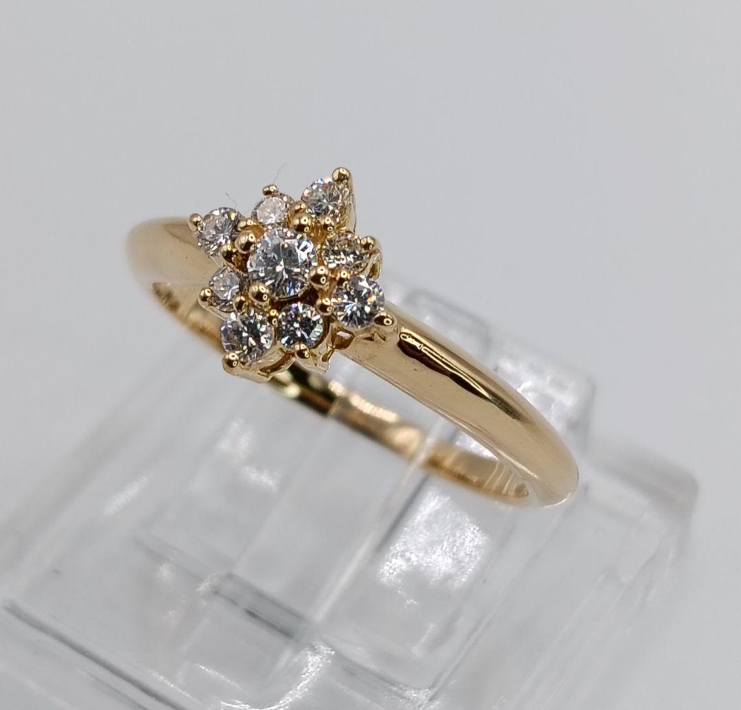 TASAKI K18 リング 0.14ct 6号 メレダイヤ フラワーモチーフ