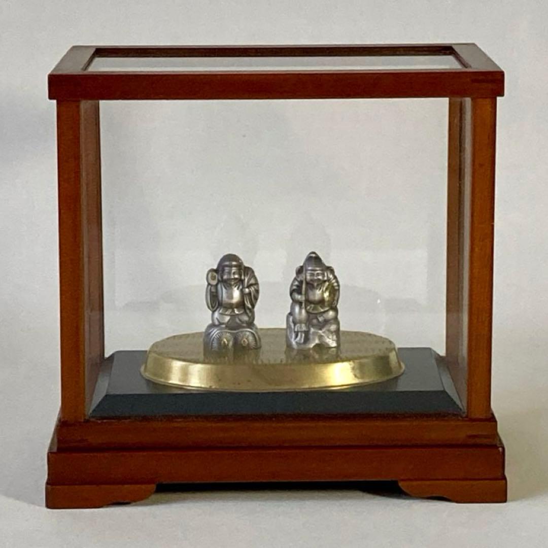 大黒天様 恵比寿様 純銀製 置物 縁起物 ケース付新品，新作 純銀製