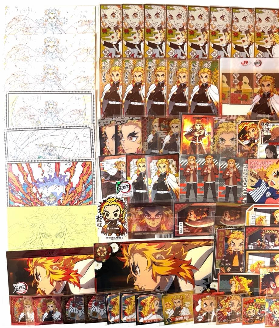 鬼滅の刃　煉獄杏寿郎　ポストカード　ステッカー　カード　クリアカード　77点