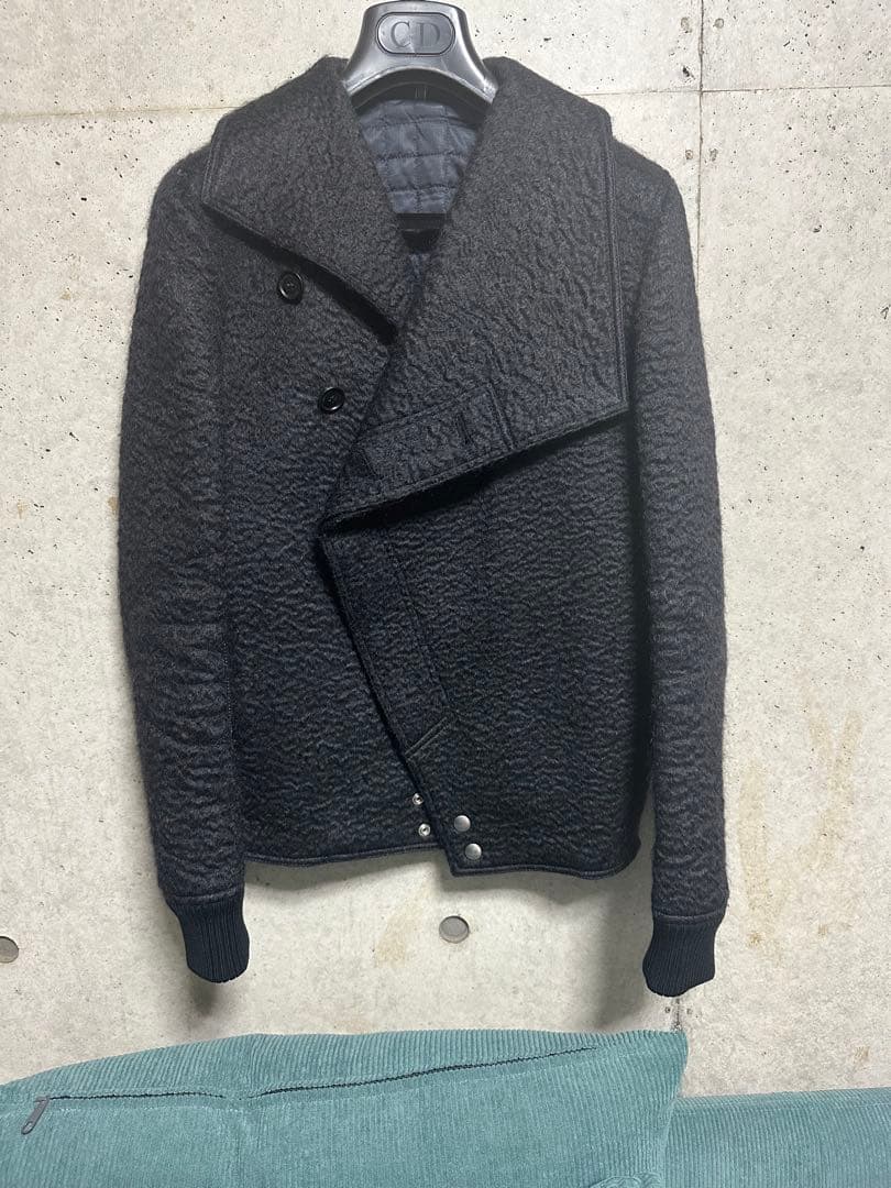 Dior Hommeディオールオム 09awモヘヤ混ラップブルゾン44◆ブラック Dior Hommeディオールオム 09awモヘヤ混ラップブルゾン44◇ブラック