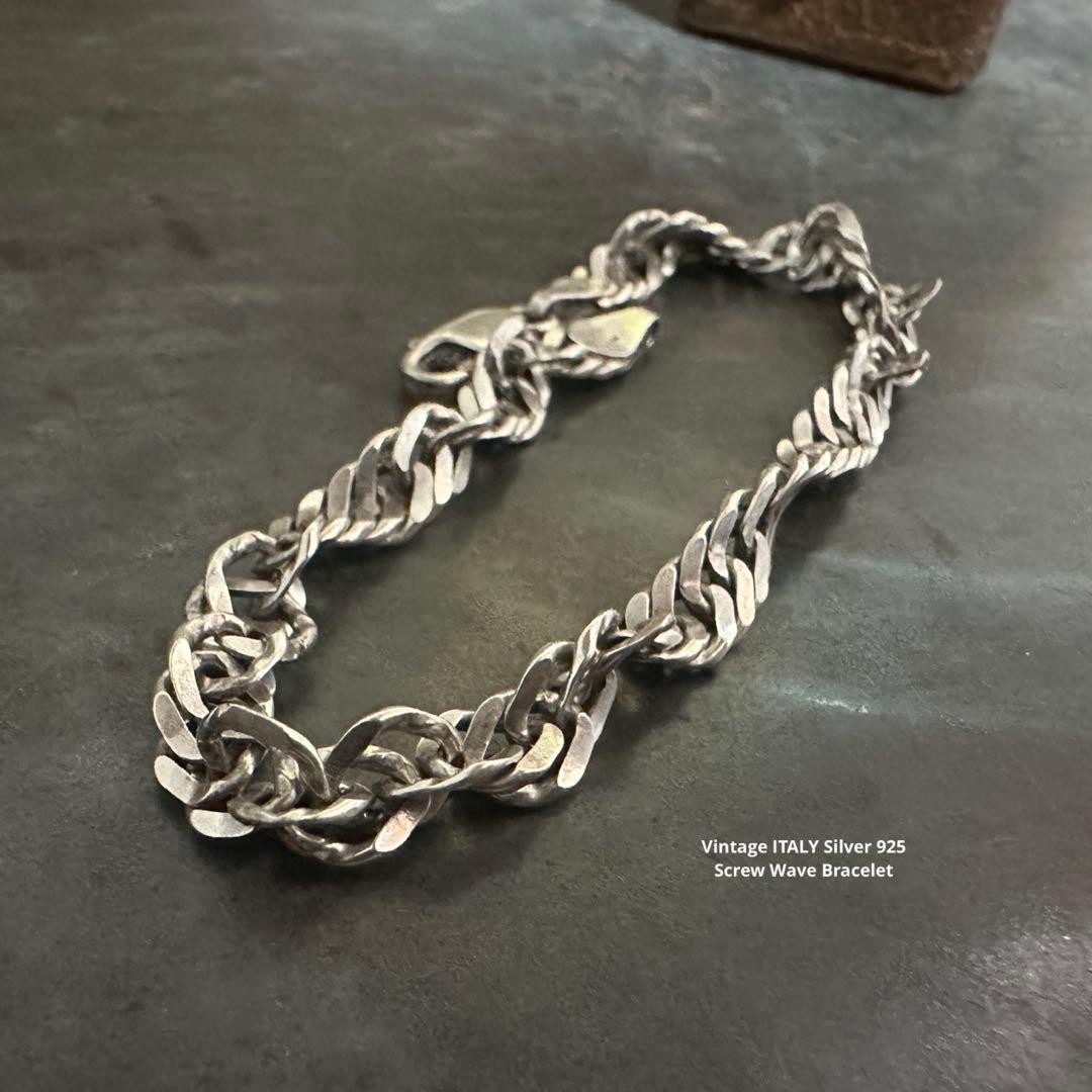 希少　ヴィンテージ　ブレスレット　アンティーク　イタリア　シルバー　925 シルバー925 イタリア ヴィンテージ ブレスレット ツイスト | 芦屋Antico