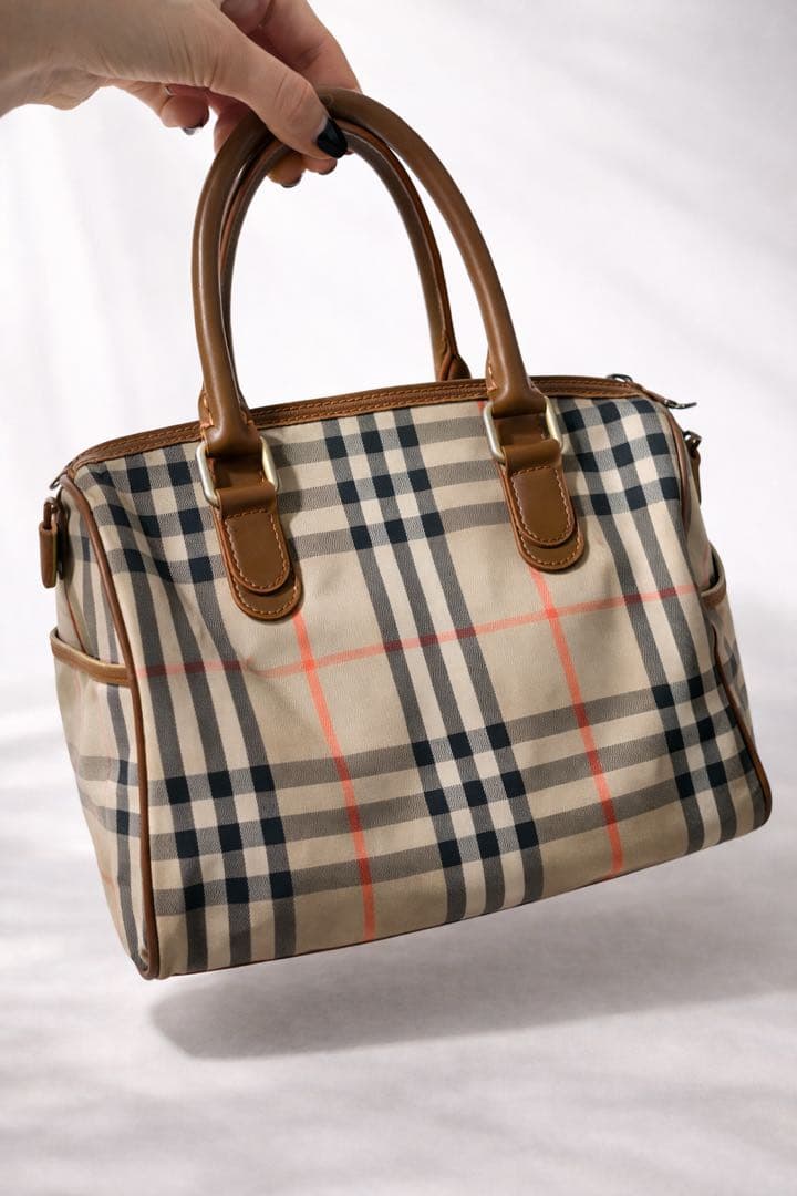 Burberry ヴィンテージ ミニボストンバッグ ノバチェック シャドー