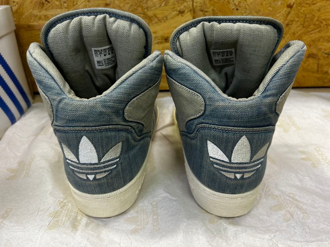 adidas デニム ハイカットスニーカー ジェレミースコット US7 1/2