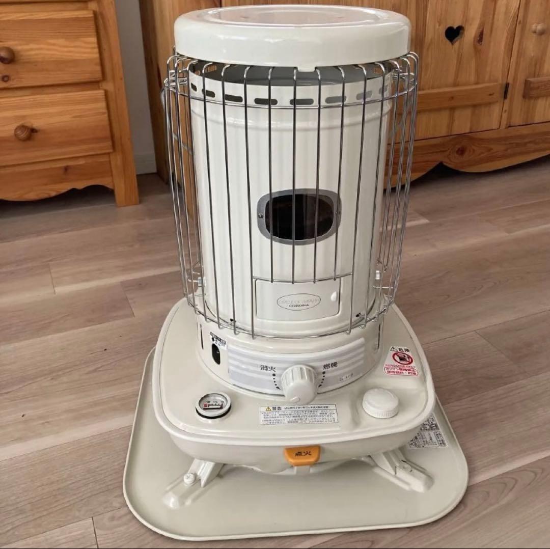 石油ファンヒーター ホワイト 円筒形 ファンヒーター | レントオール山形