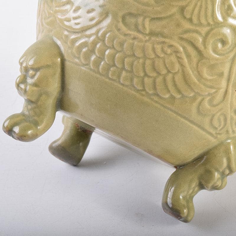 中国 龍泉窯 青磁 三つ足 神獣口水注瓶 C 7054 - メルカリ