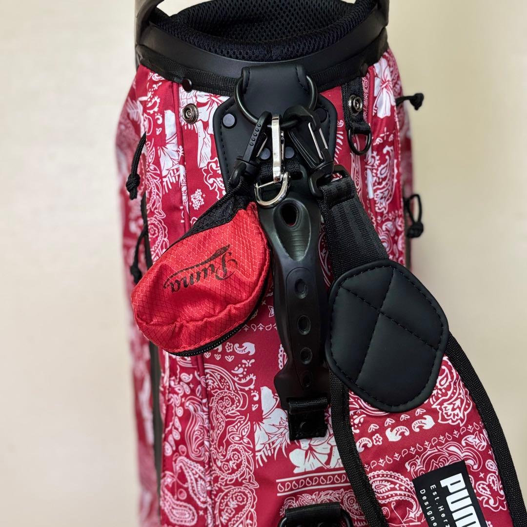 即完売】プーマ バンダナ柄 激レア キャディバッグ 赤 限定入荷 ゴルフ