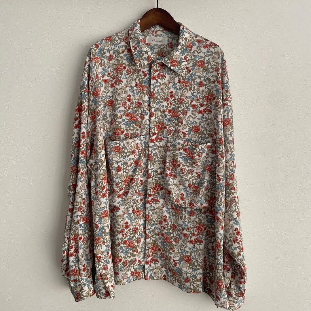 rin onffo gara shirt ちりめん Freddy 5971 men's shirt - Ecru Print - Buy online at NN.07®