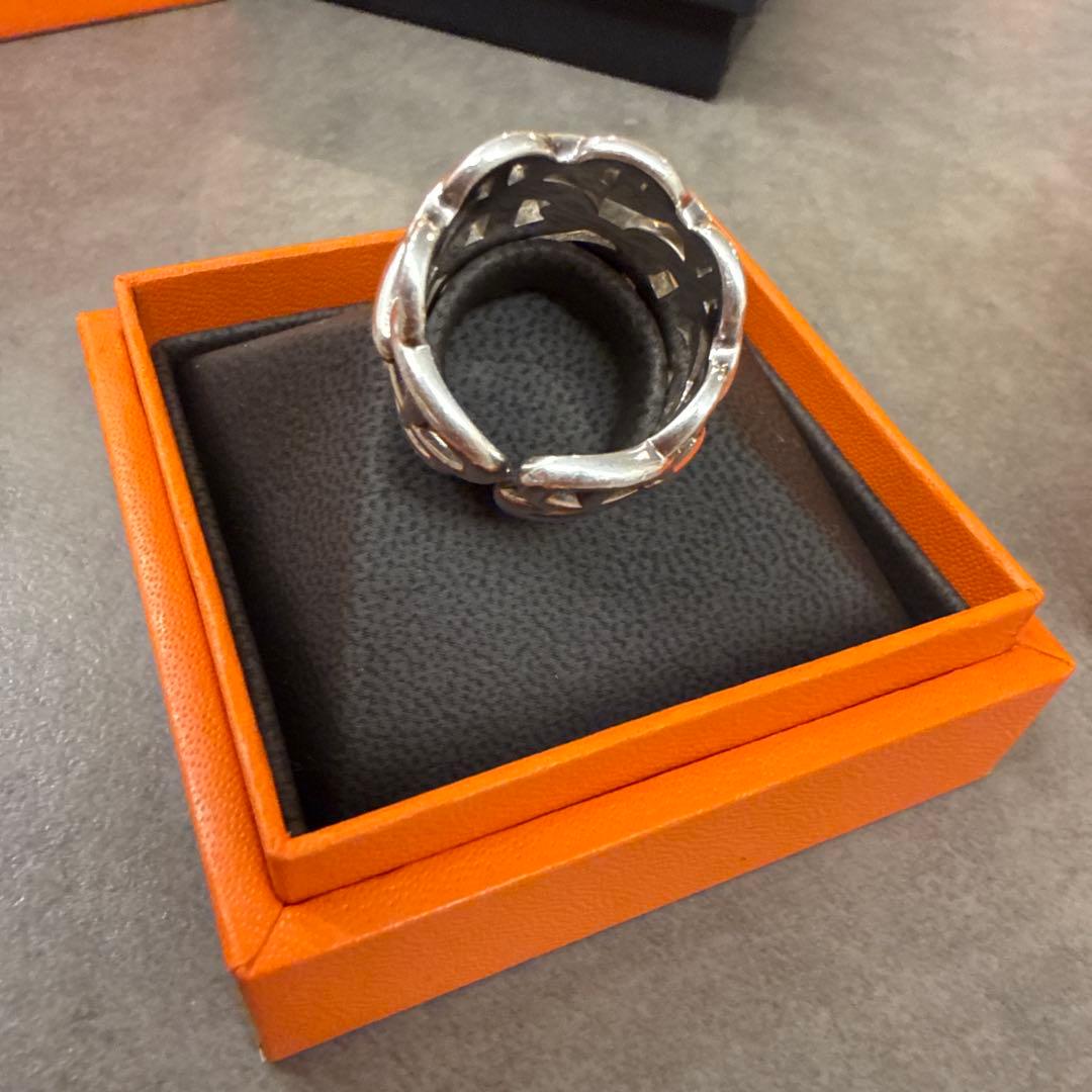 HERMES シルバー チェーンリング 専用ボックス付き - メルカリ