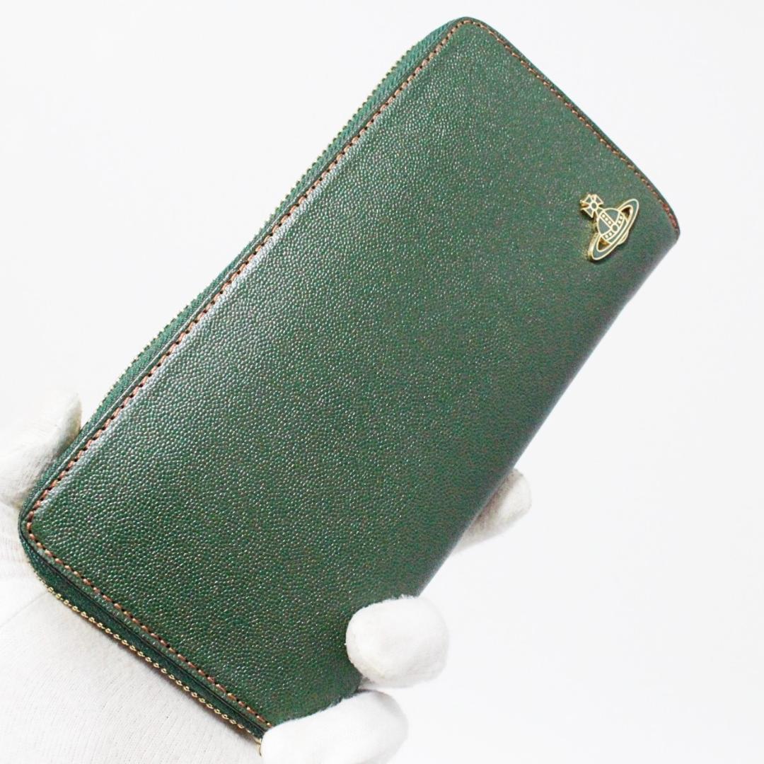 新品 ヴィヴィアンウエストウッド 型押しレザー ラウンドファスナー長