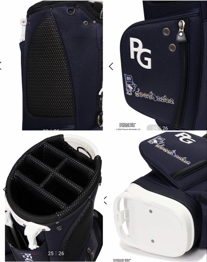 パーリーゲイツ SNOOPY スヌーピー スタンド式キャディバッグ ネイビー
