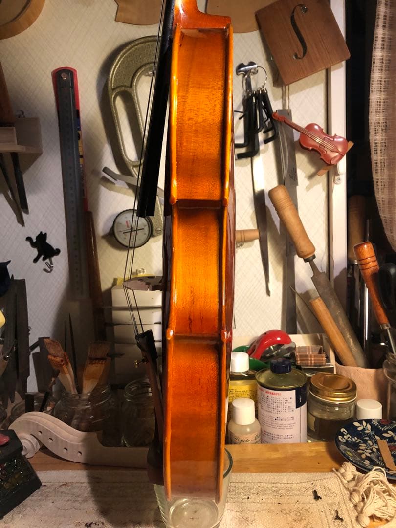 駒&魂柱調整済】ノーラベル4/4中古バイオリン 型名製造年月日不明