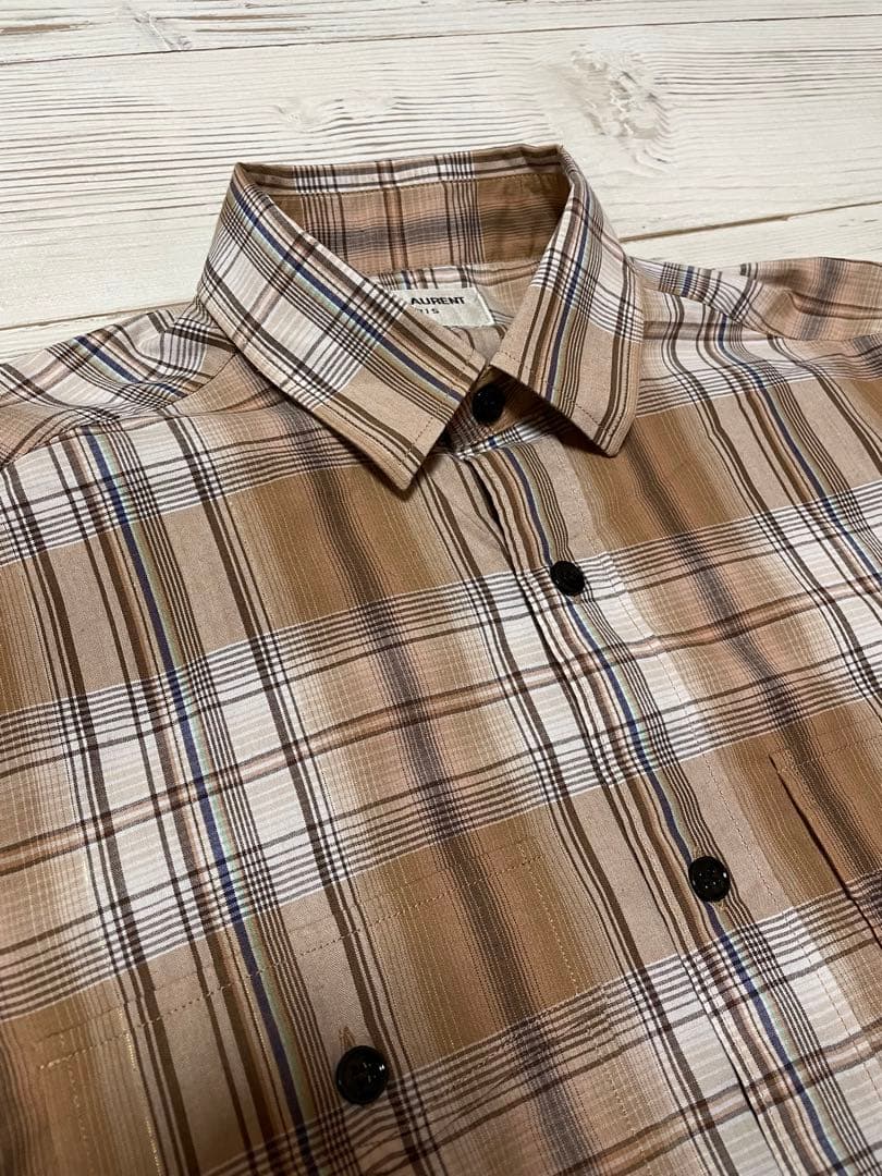 キムタク 私物 サンローラン チェックシャツ ラメ Sサイズ 15SS - メルカリ