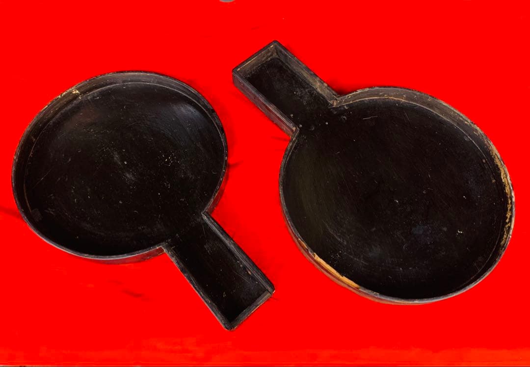 白銅 古鏡 天下一藤原 3枚SET 古手鏡 銅鏡 古和鏡 蔵出し 江戸時代