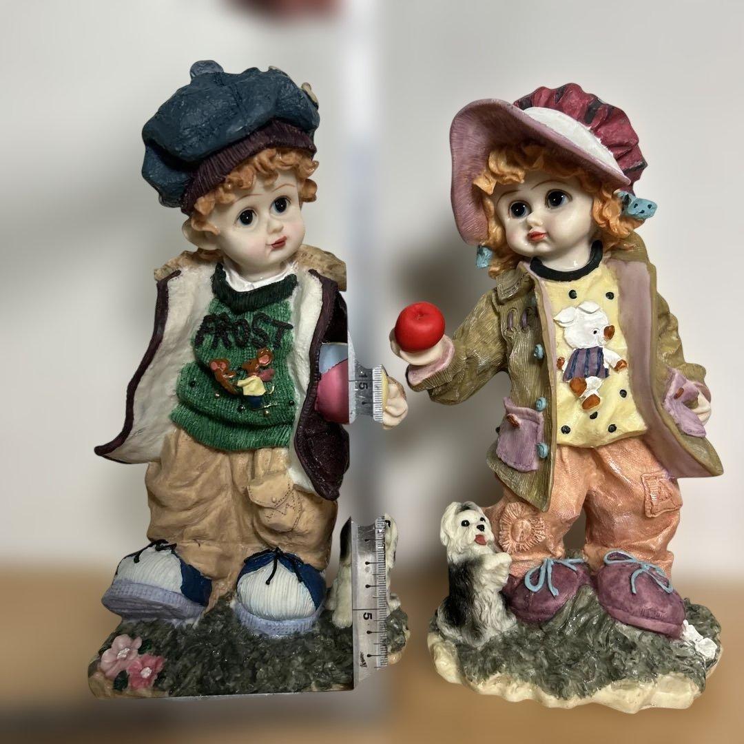 自宅保管品　美品　アンティーク　男の子女の子　人形　ドール　置物