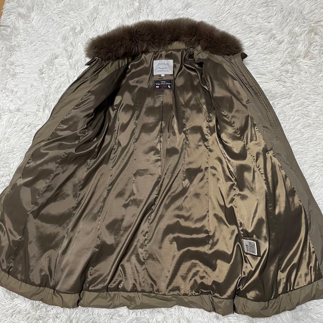 美品 アンタイトル ダウンコート 2way フォックスファー カーキ
