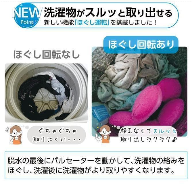 未使用中古 全自動洗濯機 4.5kg 縦型洗濯機 乾燥機能 小型 ホワイト