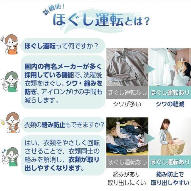 未使用中古 全自動洗濯機 4.5kg 縦型洗濯機 乾燥機能 小型 ホワイト