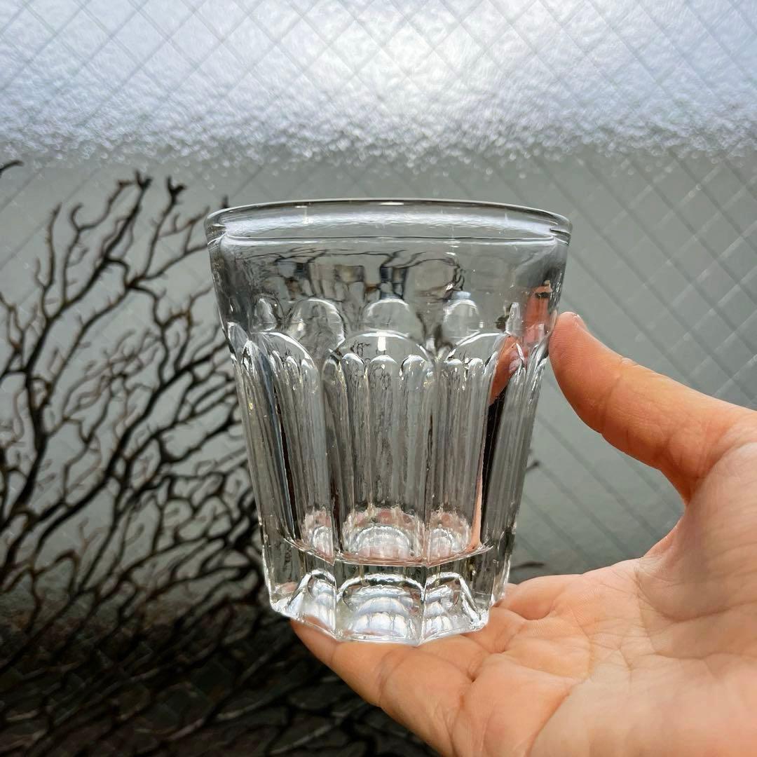 骨董 時代ガラス ゆらゆら 気泡入り 希少銀色 水飲みコップ 剣先コップ