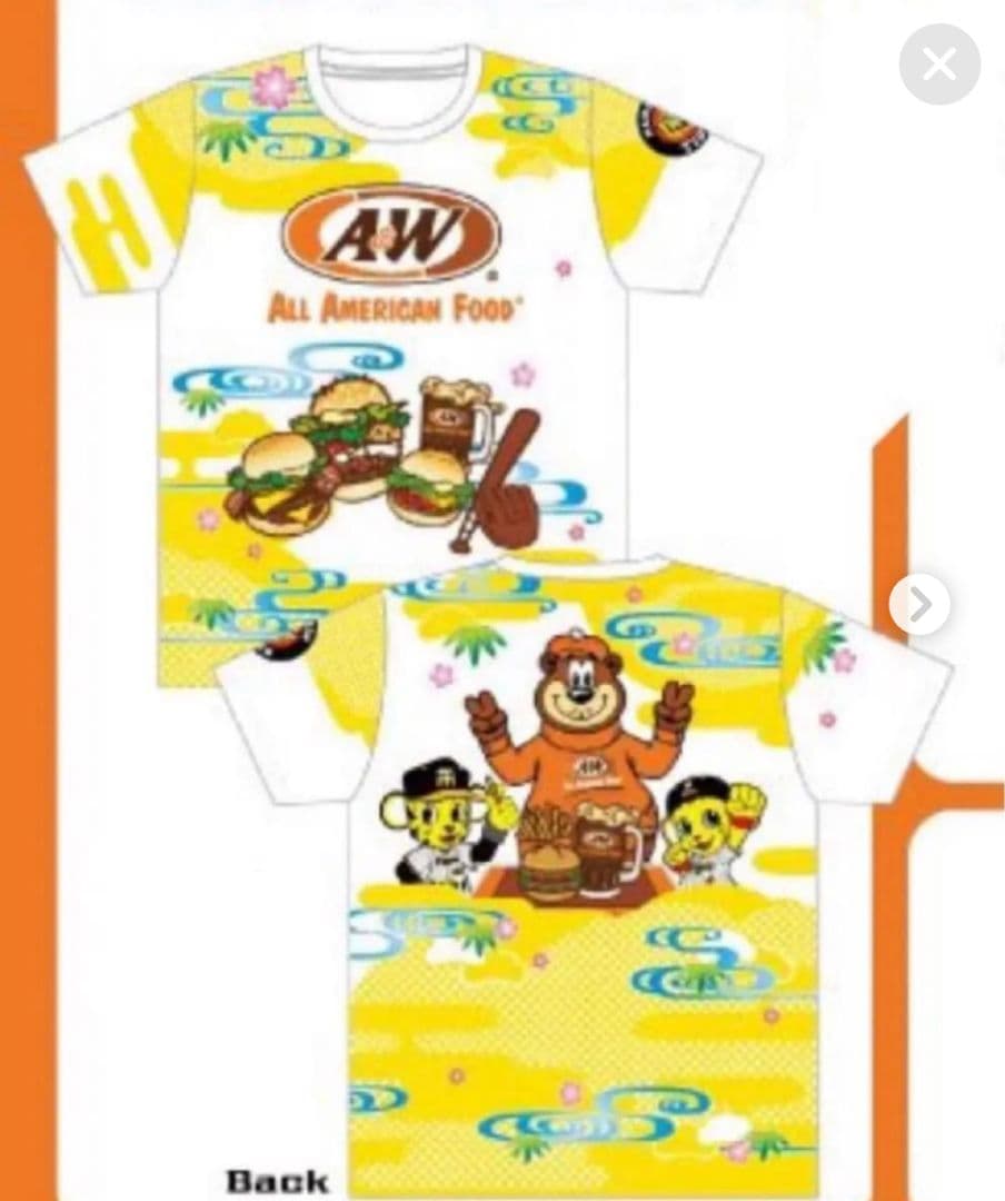阪神タイガース 沖縄宜野座キャンプ限定 A&WコラボTシャツ Lサイズ