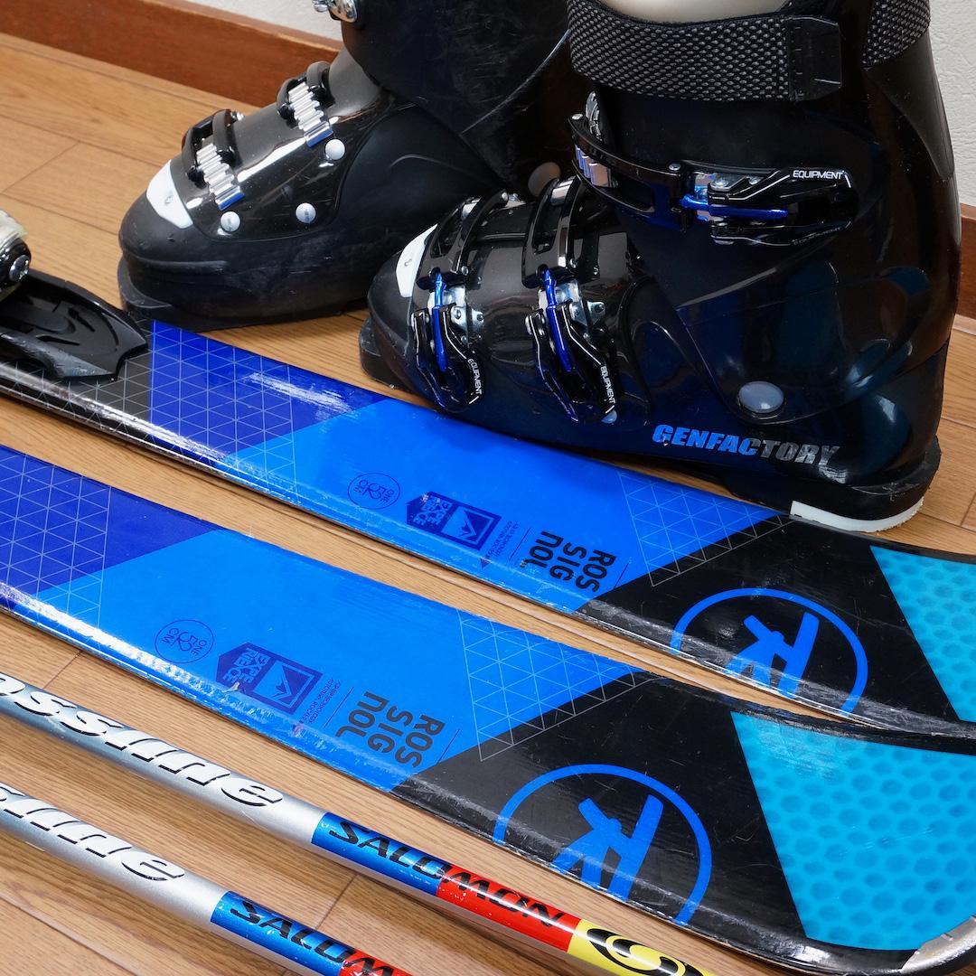 メンテ済 152cm 靴26～26.5cm ROSSIGNOL スキーセット