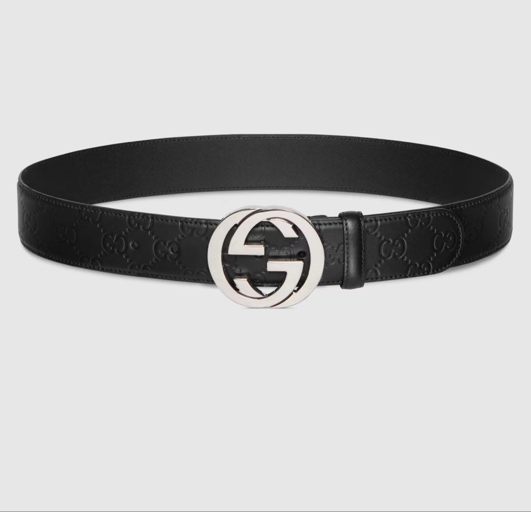 インターロッキングG バックル付き ベルト インターロッキングG バックル付き ベルト ・ブラック レザー | GUCCI公式