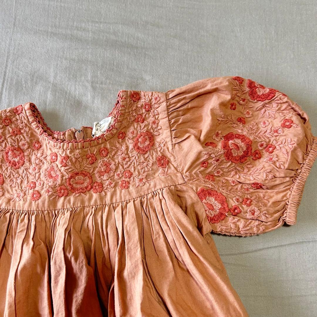 Apolina kids 刺繍ワンピース 2-3y L108801378 - ワンピース最 安 価格