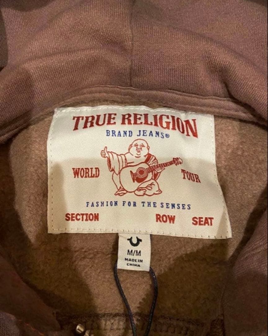 TRUE RELIGION ブラウン フード付きパーカー - メルカリ