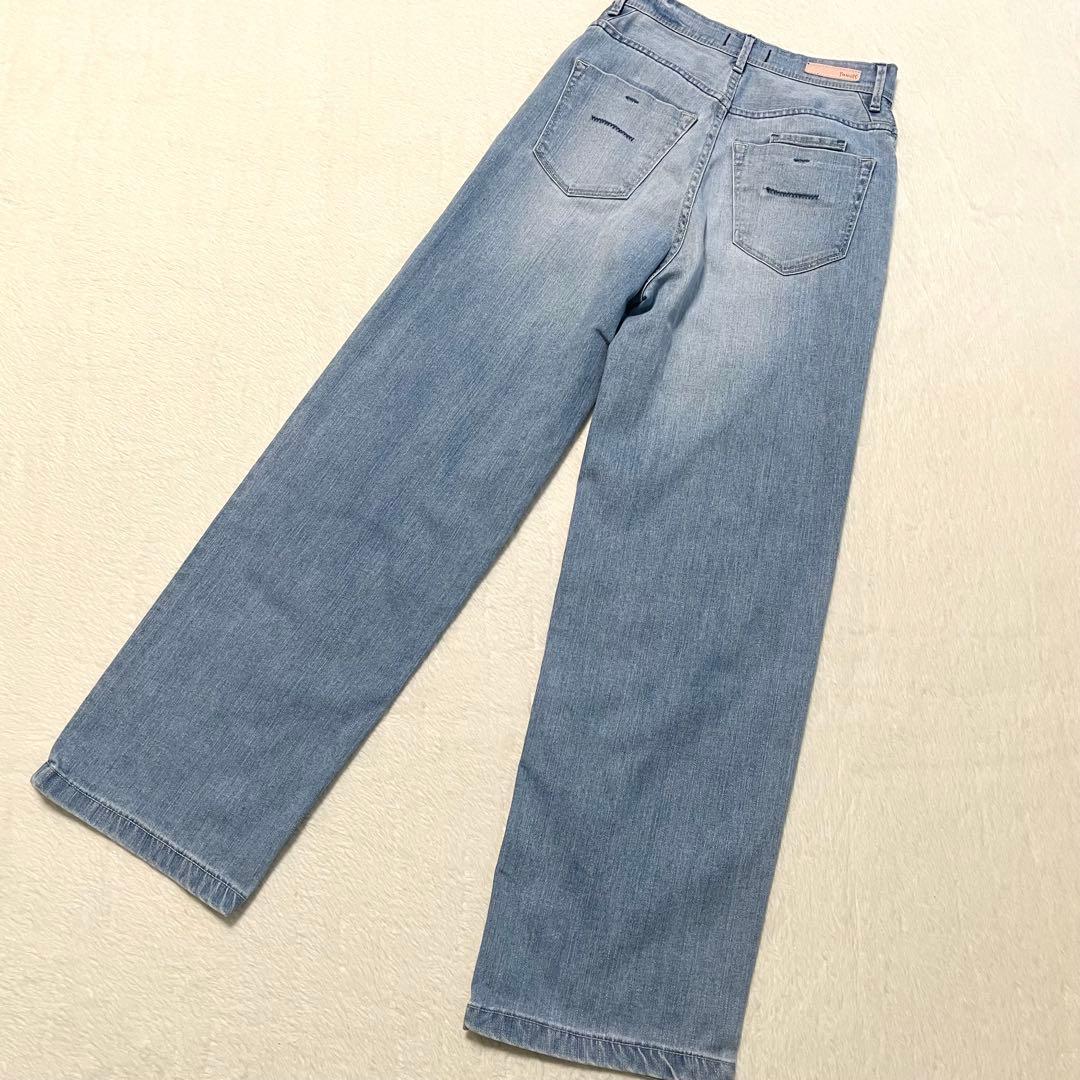 美品《YANUK ヤヌーク Lilith》 23 ハイウェスト ワイドストレート