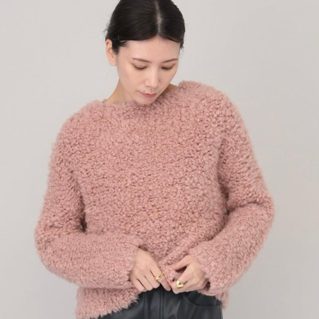 Curensology カーリーウールニットプルオーバー ピンク Curensology（カレンソロジー）の「カーリーウールニットプルオーバー