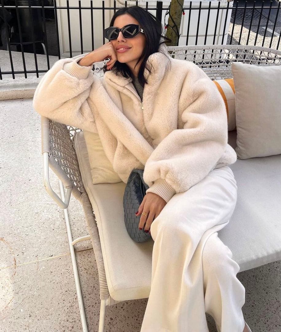 新品 ZARA フェイクファーボンバージャケット Lサイズ - メルカリ