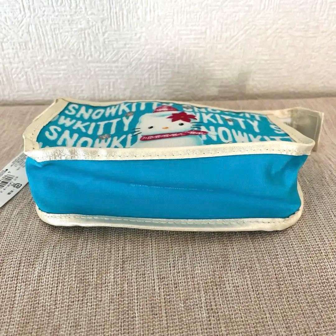 レア‼️スノーキティ ポーチ 青 ブルー 雪 雪だるま キティMan