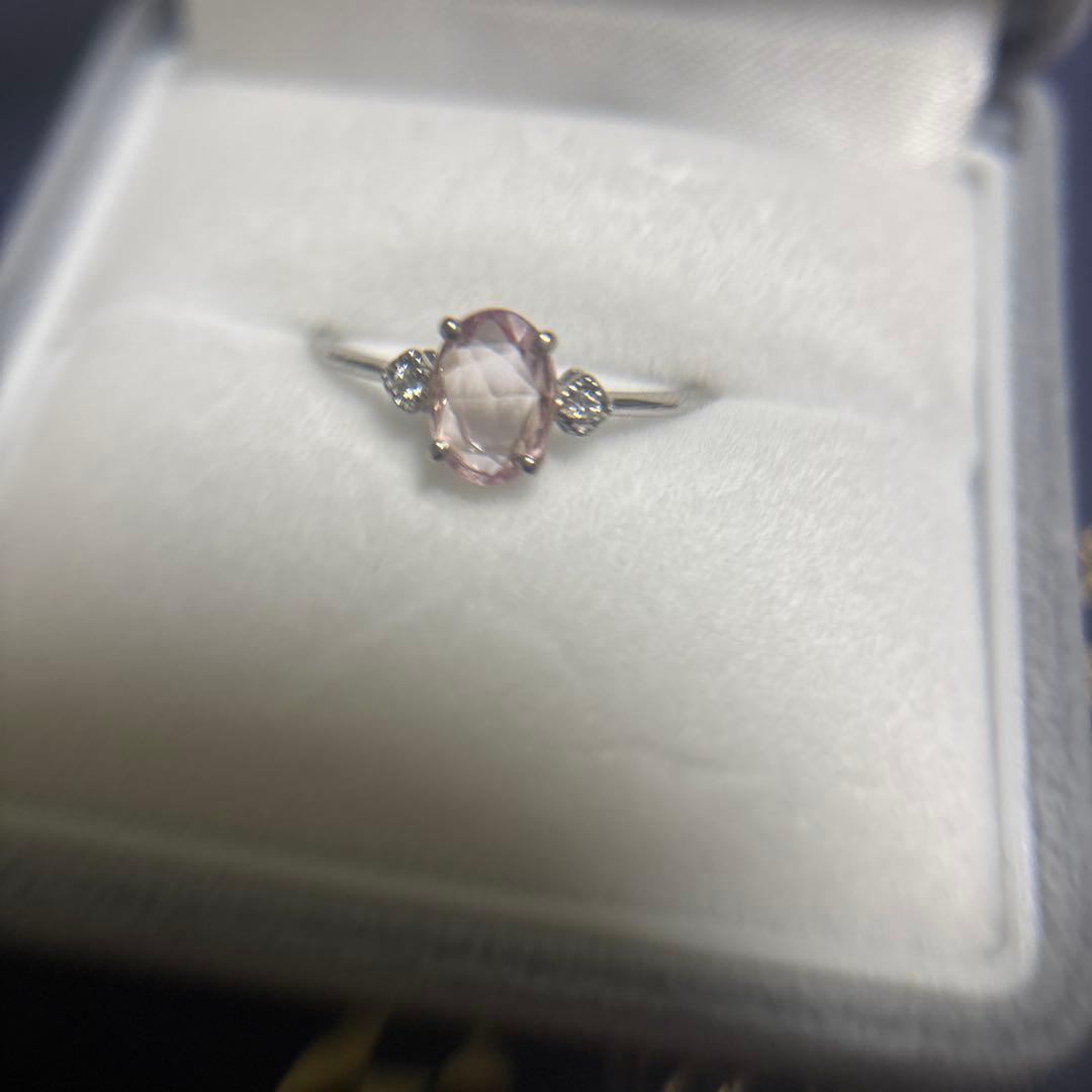 専用非加熱パパラチアサファイア　0.59ct ダイヤ　プラチナ　指輪　鑑別書付き