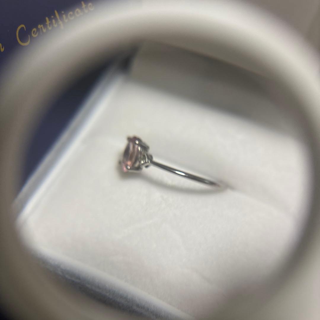 専用非加熱パパラチアサファイア　0.59ct ダイヤ　プラチナ　指輪　鑑別書付き